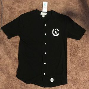 Crooks & Castles Men’s Knit Jersey/Button up Shirt